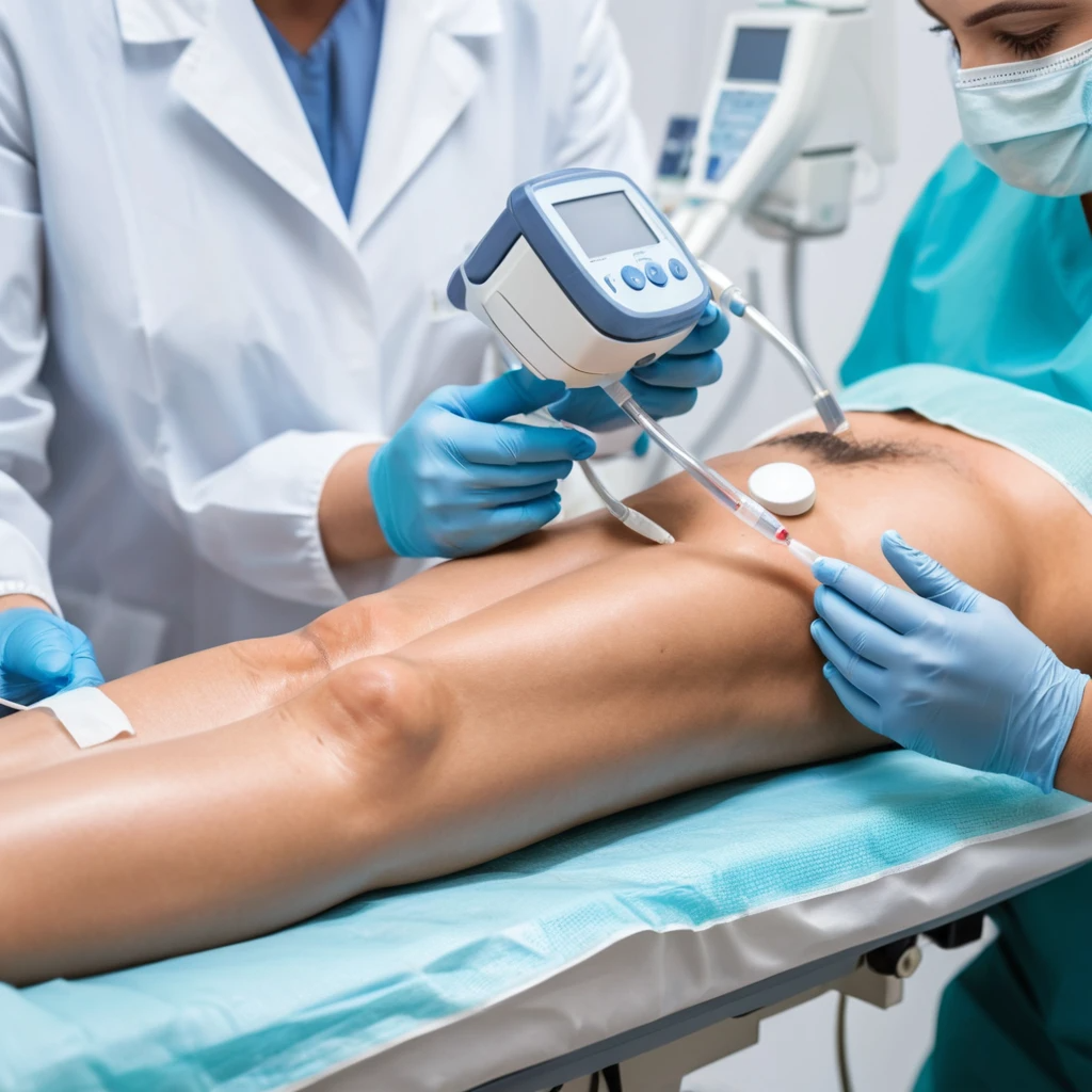 Sesión de hidrolipoclasia en abdomen para reducir grasa localizada