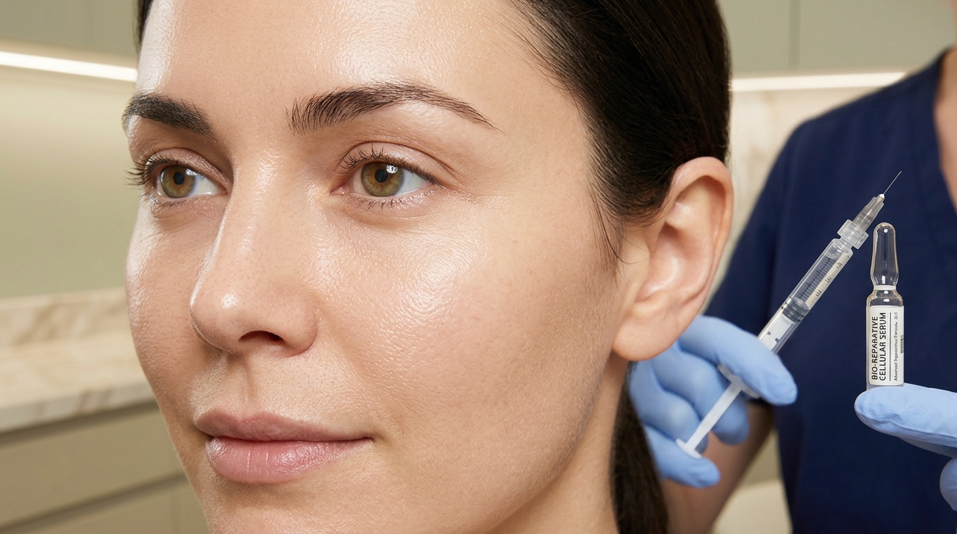 Detalle del contorno periocular y ojeras tratado con bioestimulacion celular PDRN y Youtheal
